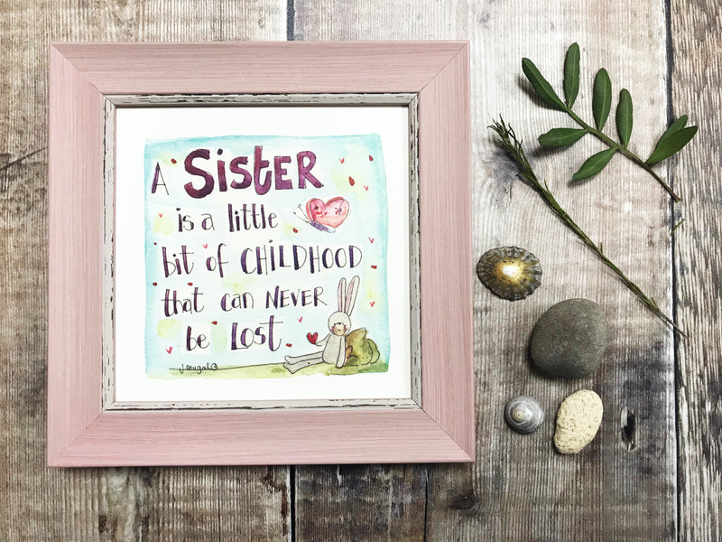Framed Print "Sister, little bit of Childhood" can be personalised