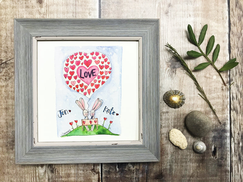 Framed Print "Love Bunny" can be personalised
