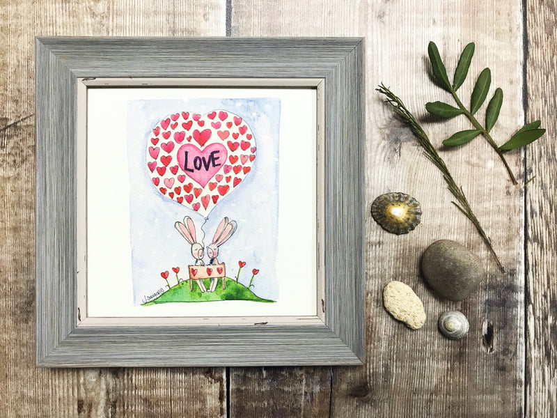 Framed Print "Love Bunny" can be personalised