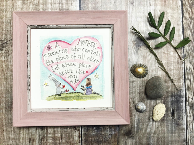 Little Framed Print "A Mother" can be personalised