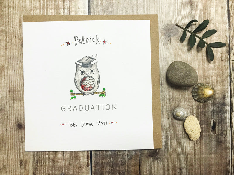 Graduation Owl Card - Personalised