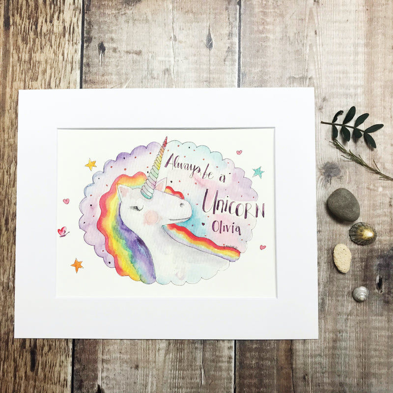 "Unicorns are Real" Personalised Print