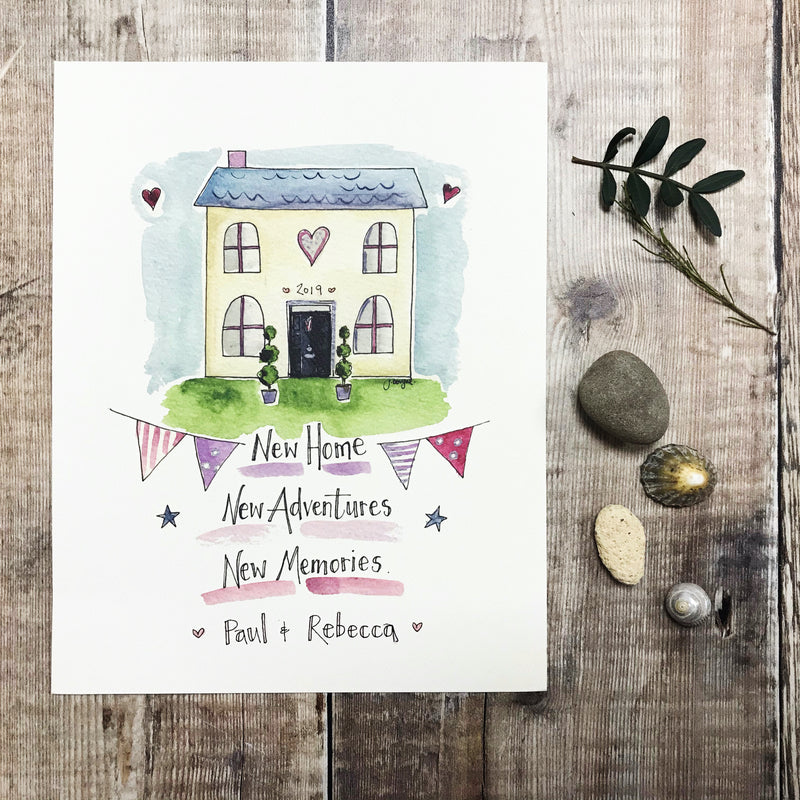 "New Home, New Adventures, New Memories" Personalised Print