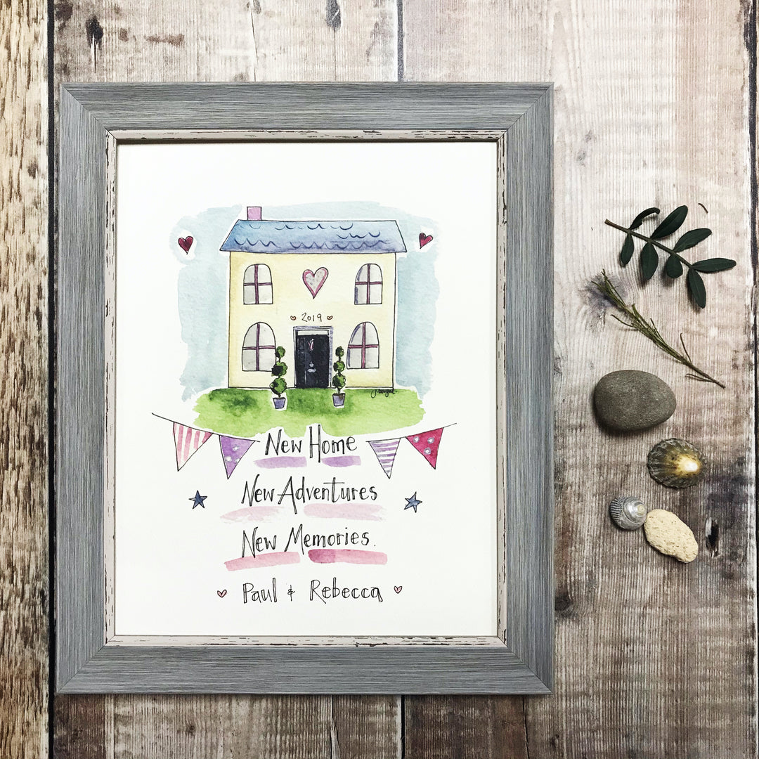 "New Home, New Adventures, New Memories" Personalised Print