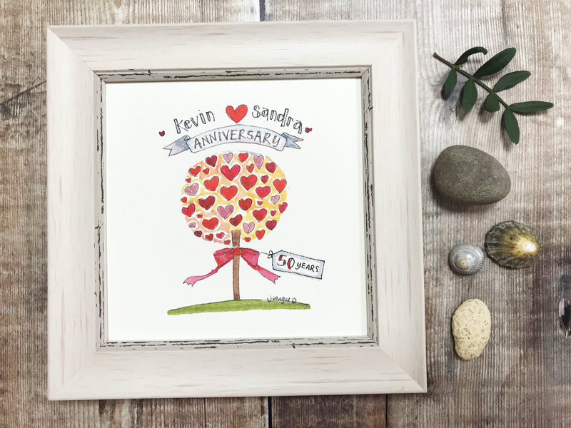 Little Framed Print "Anniversary Tree" can be personalised
