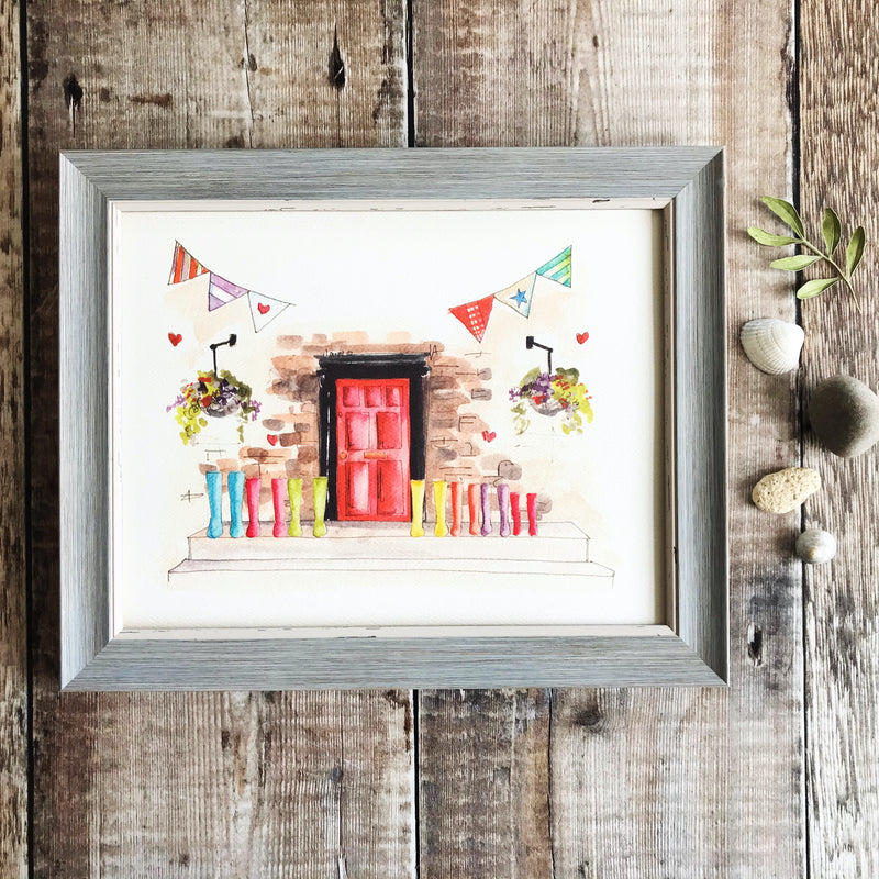 "Red Door Wellies" Personalised Print