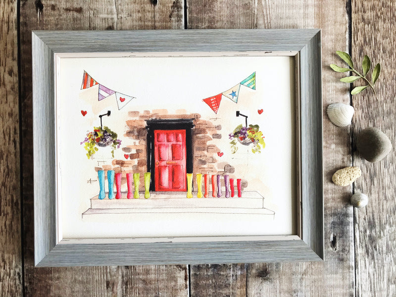 "Red Door Wellies" Personalised Print