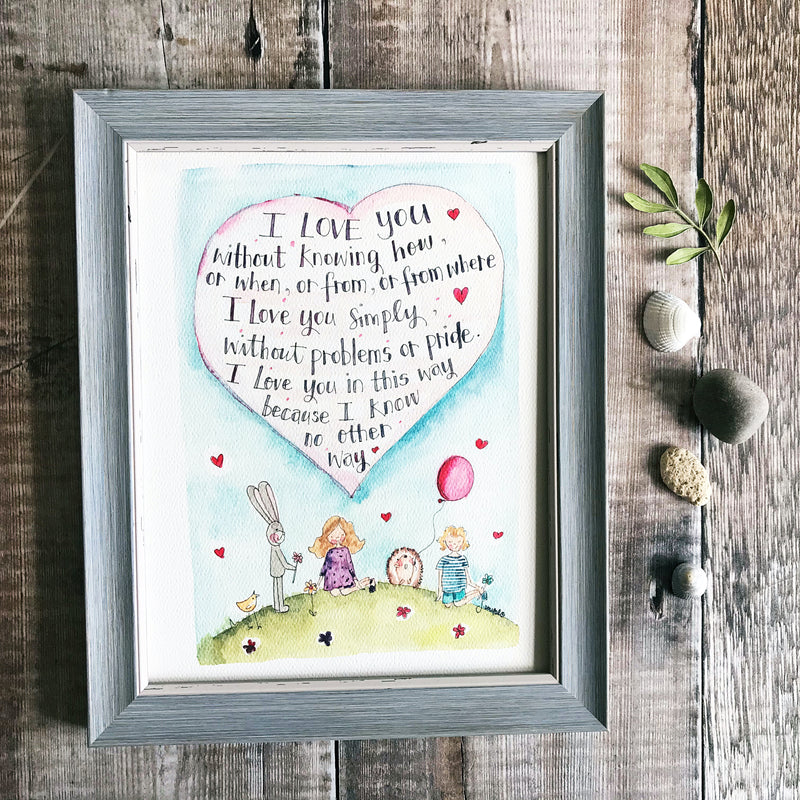 "I Love You" Personalised print.