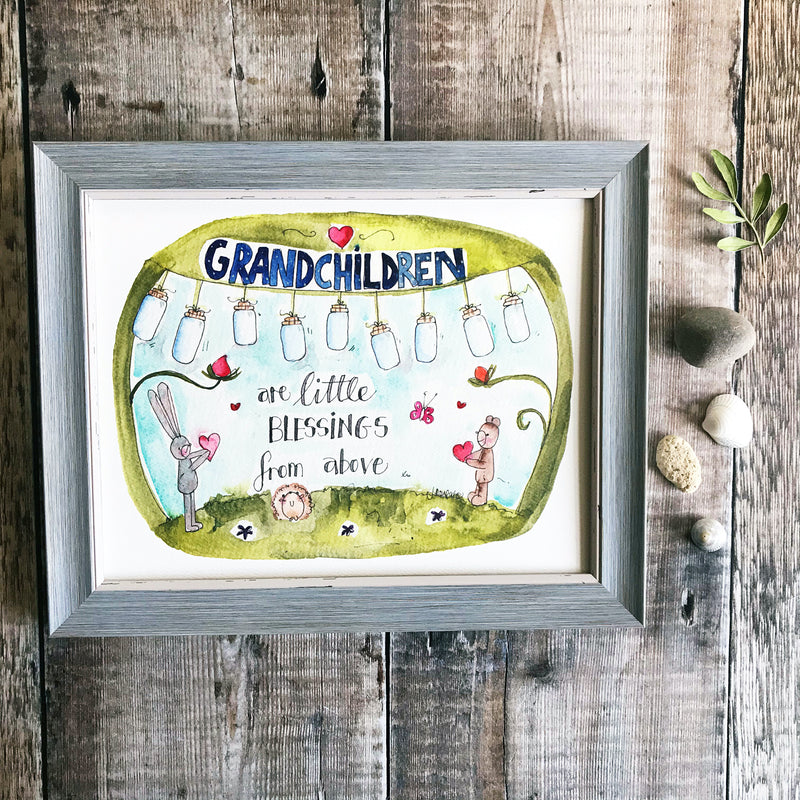 "Grandchildren are Little Blessings" Personalised Print