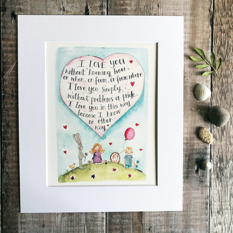 "I Love You" Personalised print.