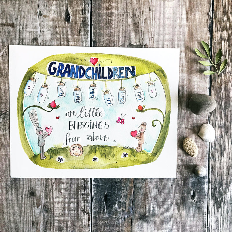 "Grandchildren are Little Blessings" Personalised Print