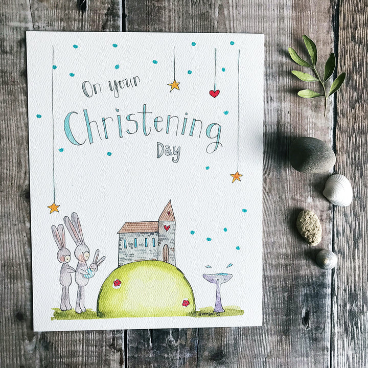 "Christening Boy" Personalised Print