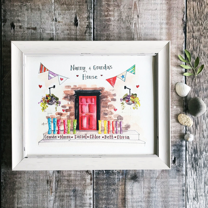 "Red Door Wellies" Personalised Print