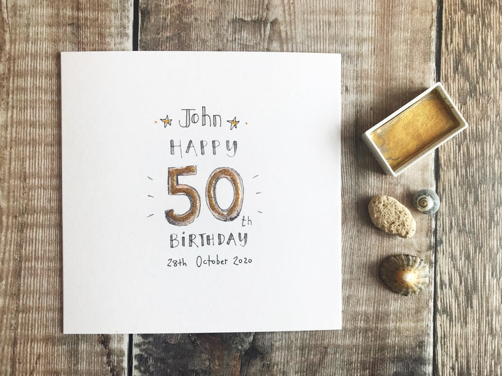 Happy 50th Birthday Card - Personalised