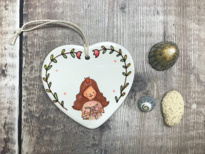 Personalised Little Girl Ceramic Heart