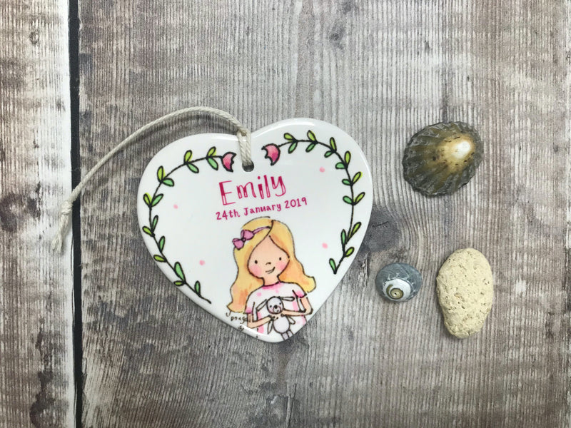 Personalised Little Girl Ceramic Heart