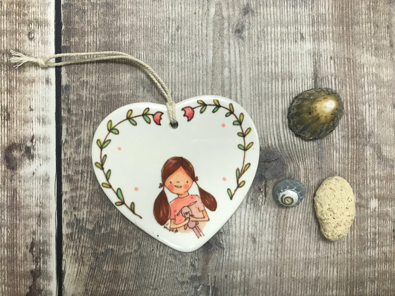 Personalised Little Girl Ceramic Heart