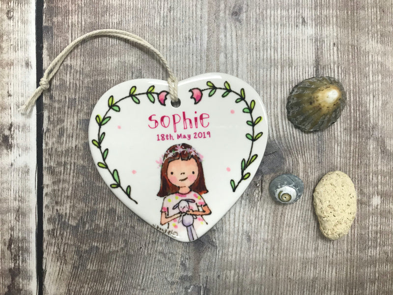 Personalised Little Girl Ceramic Heart