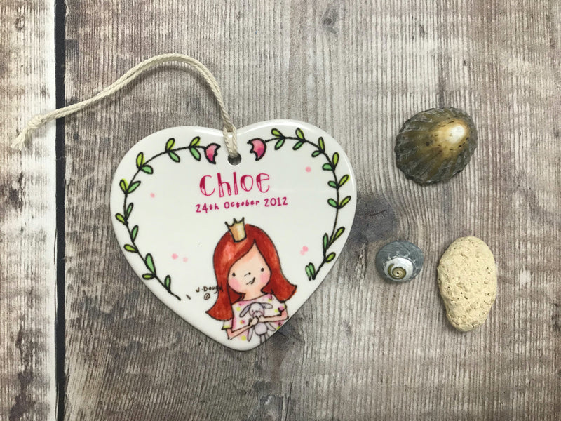 Personalised Little Girl Ceramic Heart