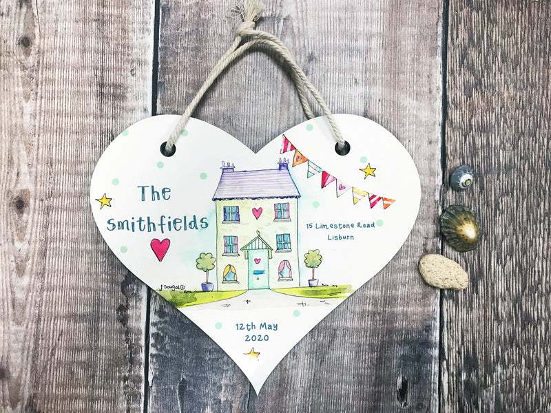 Wooden Heart House Plaque