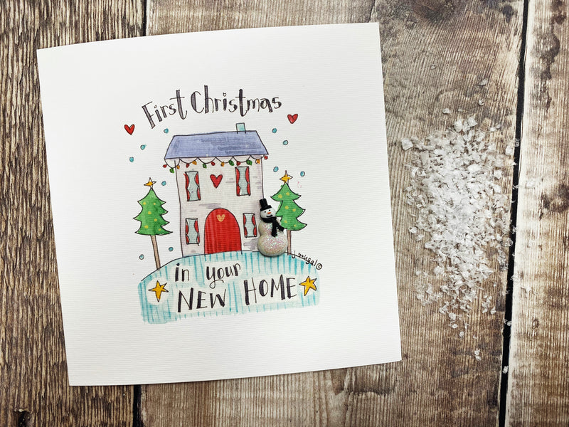 "First Christmas in your New Home House" Christmas Card - Personalised