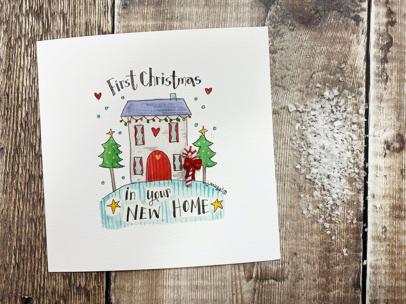 "First Christmas in your New Home House" Christmas Card - Personalised