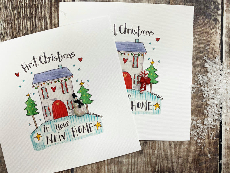 "First Christmas in your New Home House" Christmas Card - Personalised