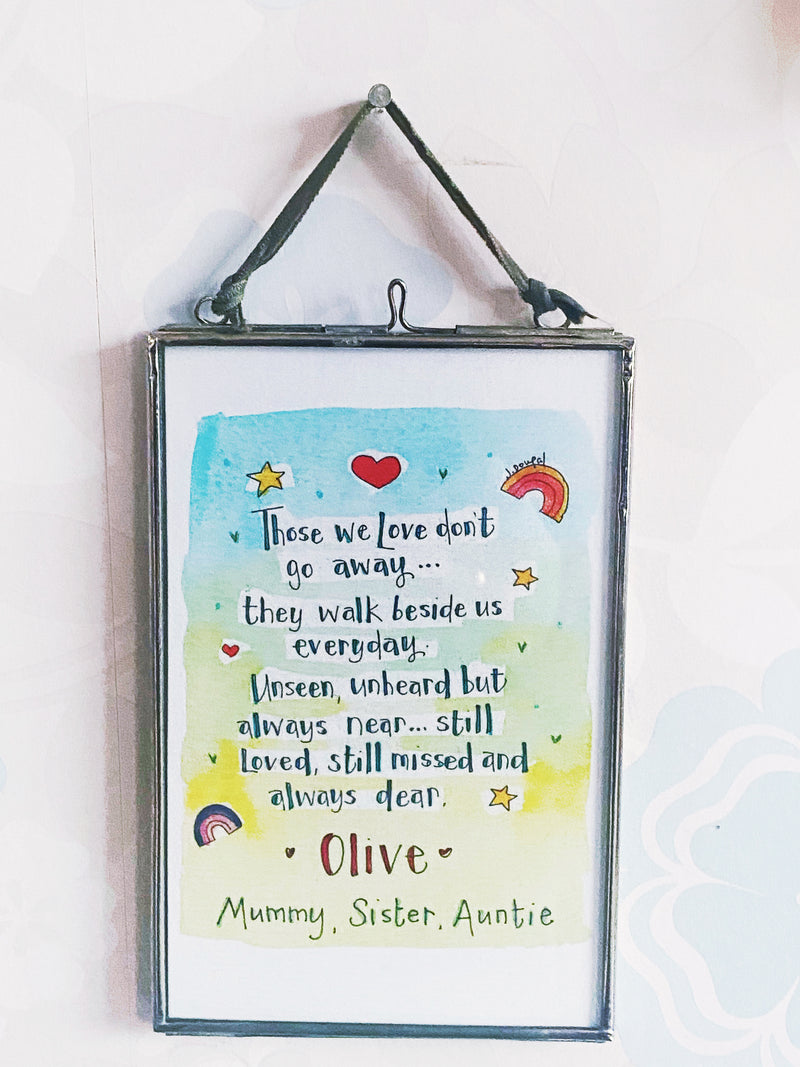 Those we love Hanging Glass Picture