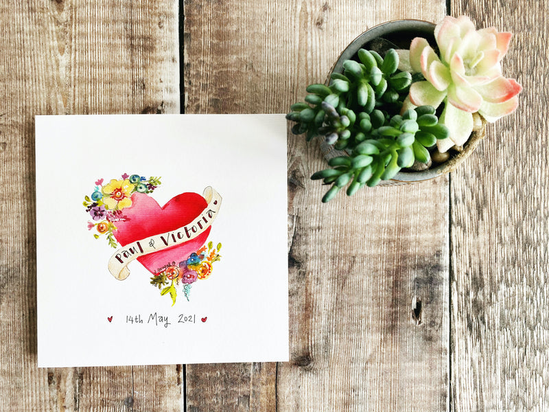 Little Floral Heart Card - Personalised