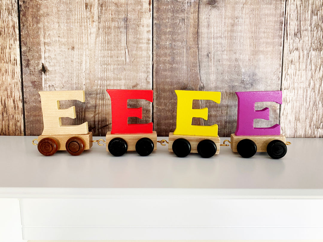 Wooden Train Letter E