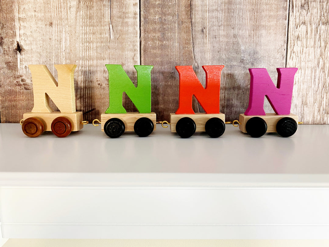 Wooden Train Letter N