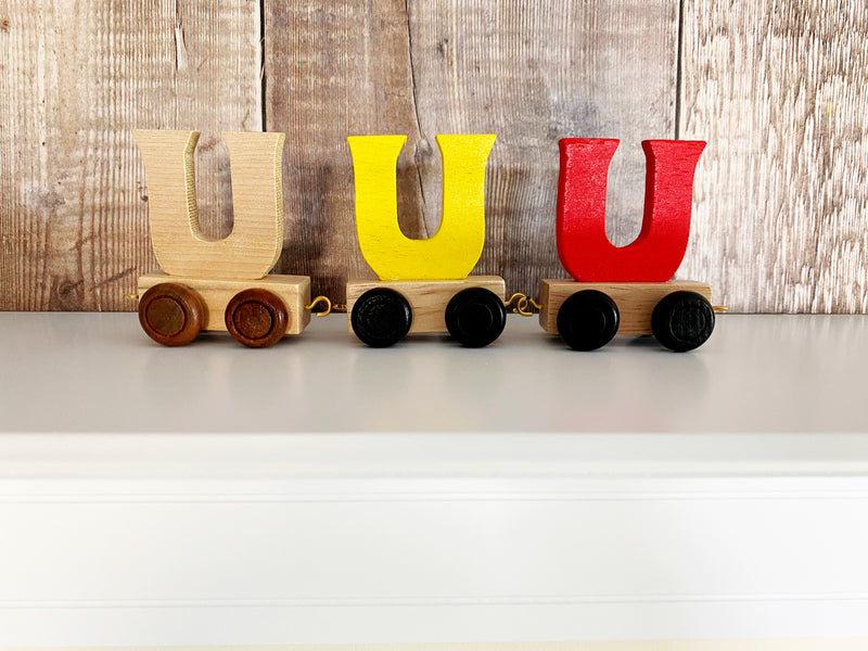 Wooden Train Letter U