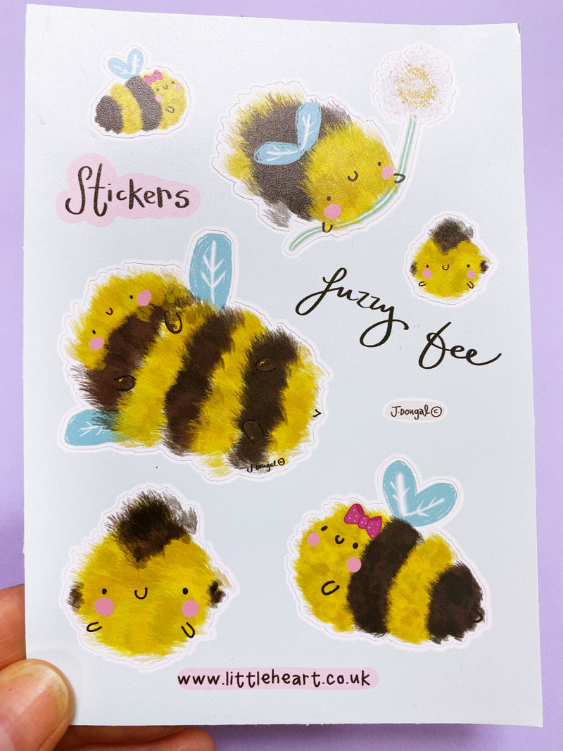 Sticker Sheet Fuzzy Bee