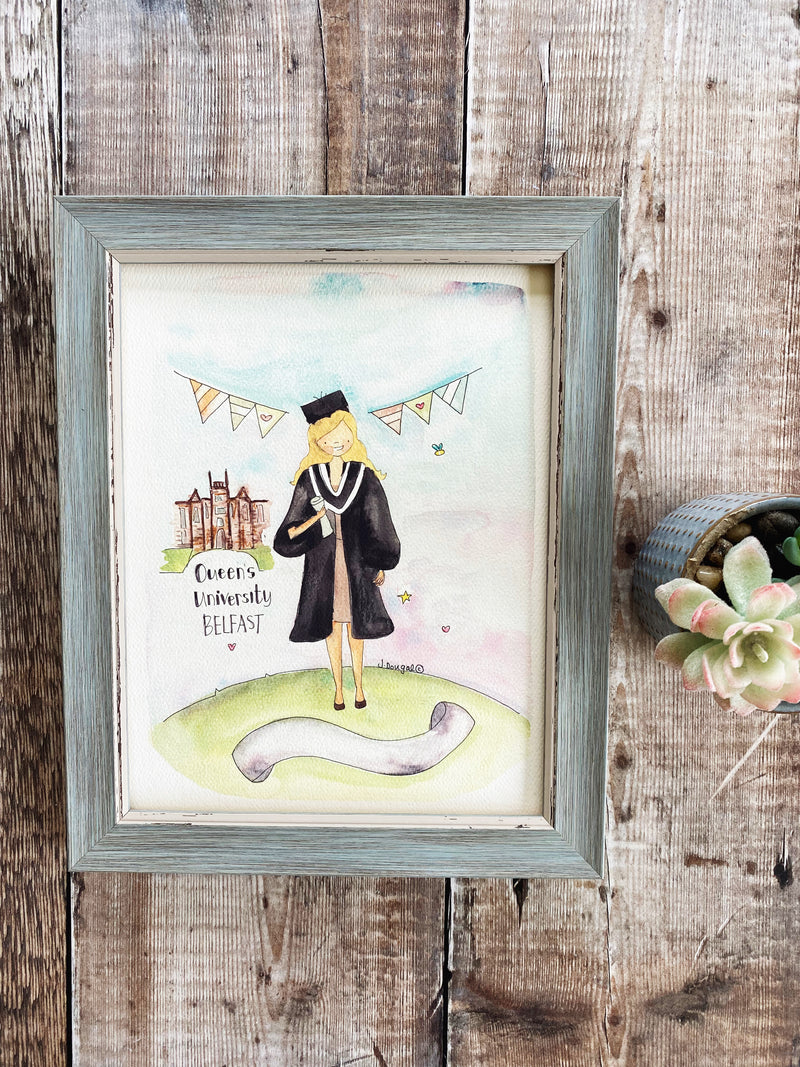 NEW"Girl Graduate" Print with background