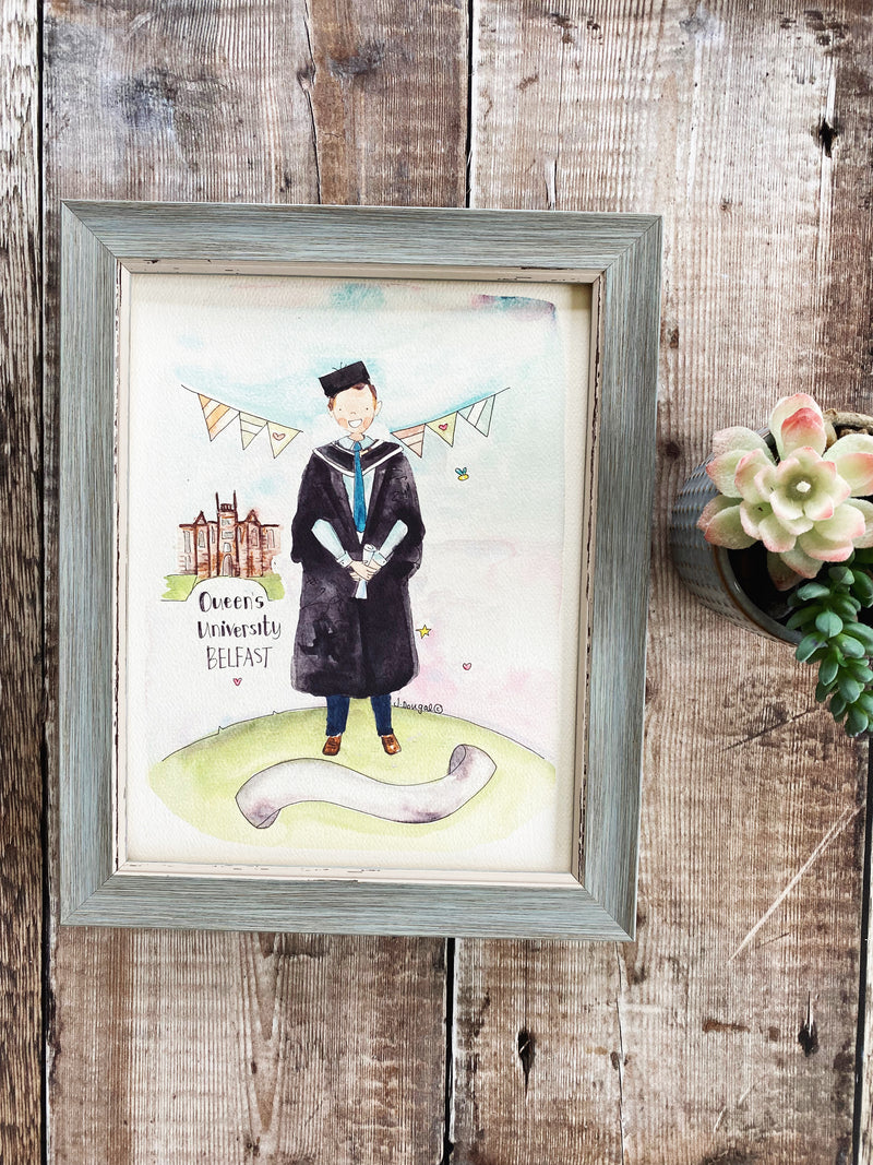 NEW "Boy Graduate" Print with background