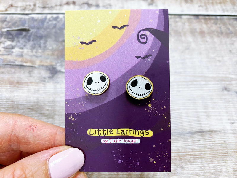 Little Skeleton Wooden Earrings Hypoallergenic