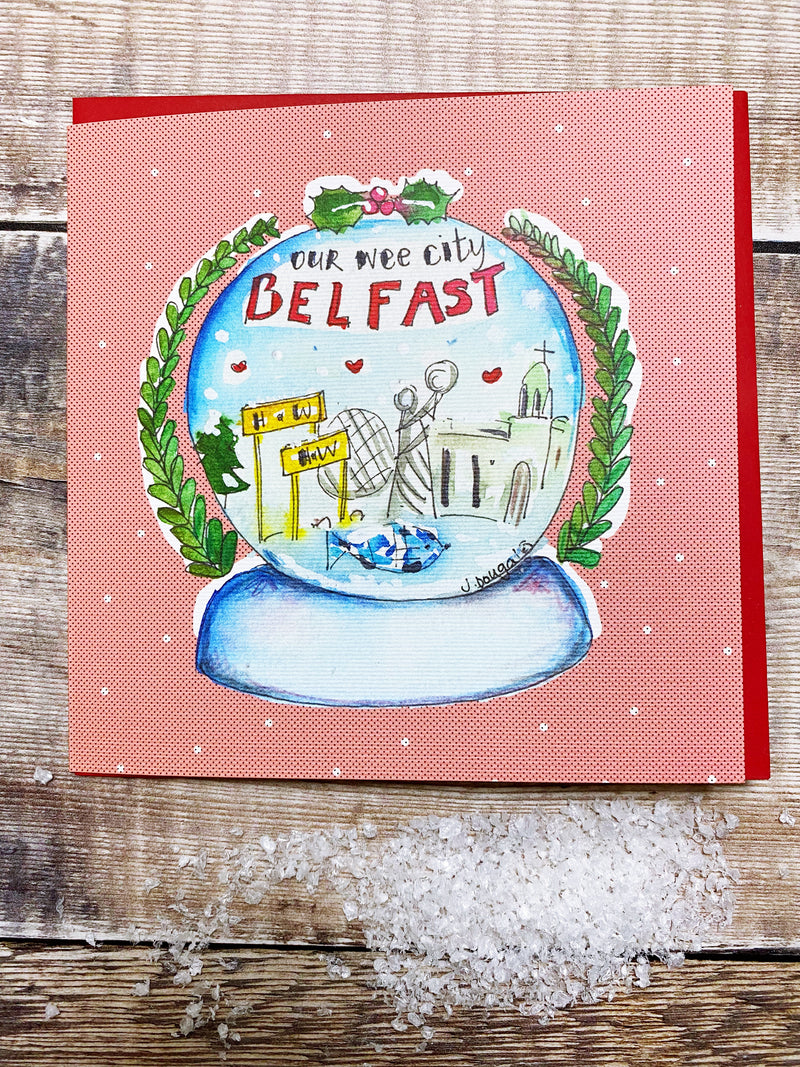 Greetings from Belfast Snowglobe- Personalised