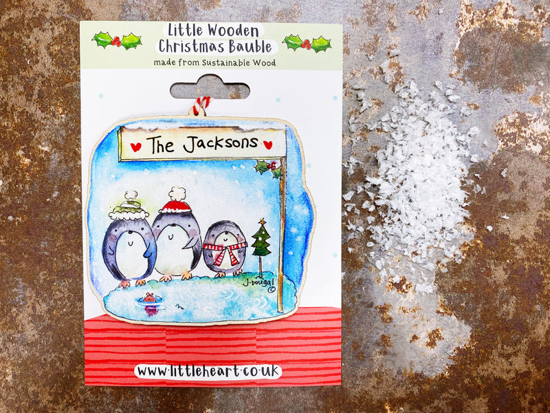 Wooden 3 Little Penguins decoration