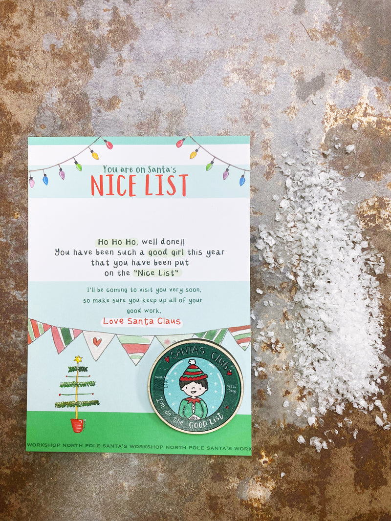 Nice List Pin Badge