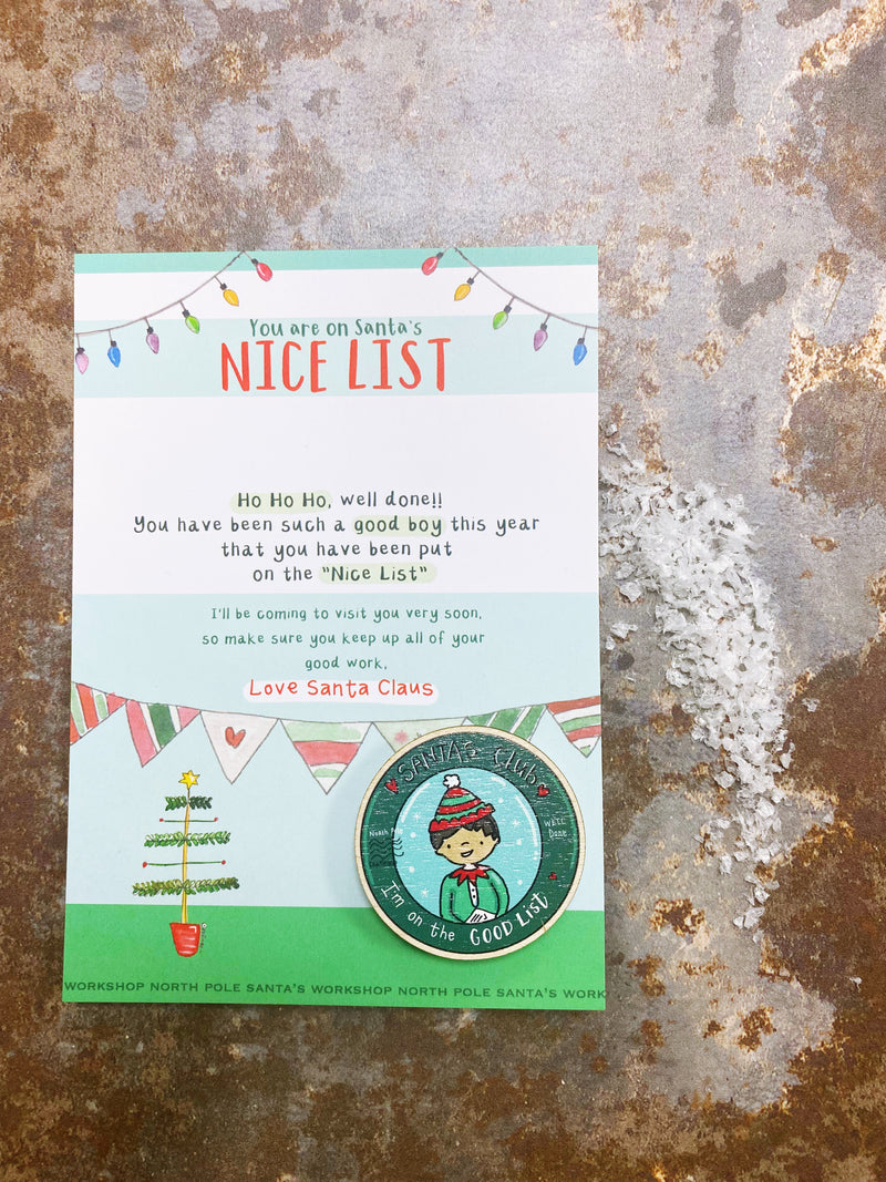 Nice List Pin Badge