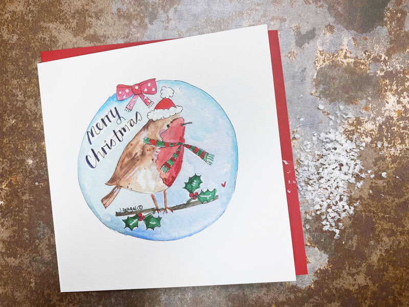 "Little Robin " Christmas Card - Personalised