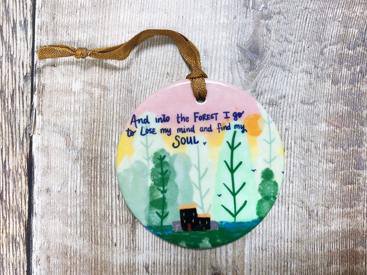 Into the Forest I Go Ceramic Circle