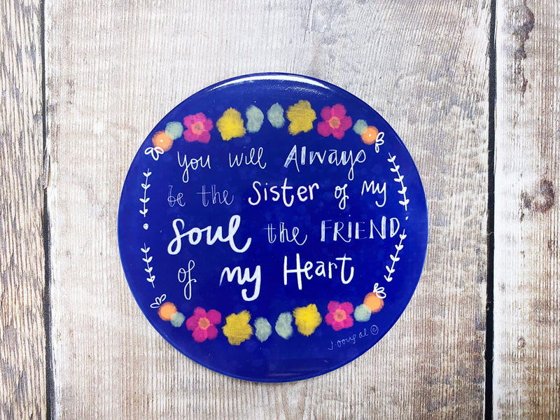 Soul Sister Round Ceramic Coaster