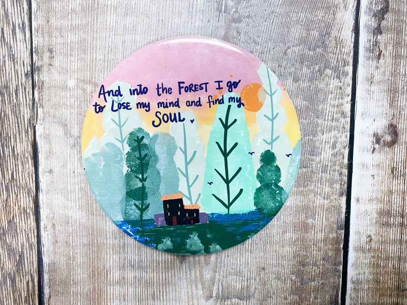 Into the Forest we go Round Ceramic Coaster