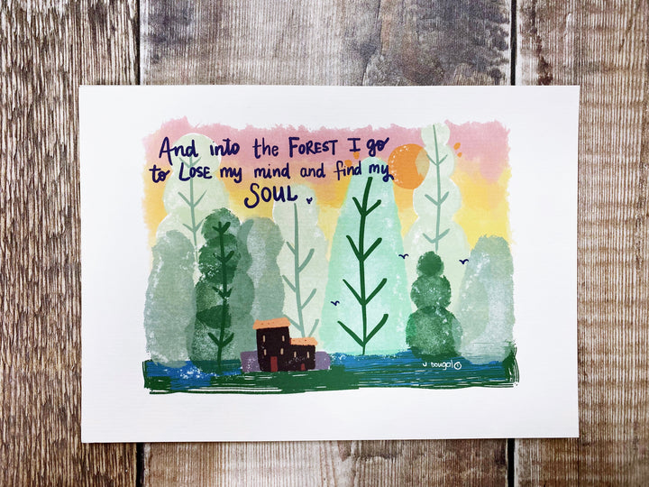Into the Forest I Go Personalised print.