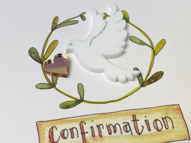 Little Dove Laser Confirmation Day Card - Personalised