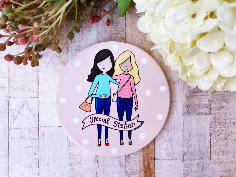 Special Sister Round Ceramic Coaster