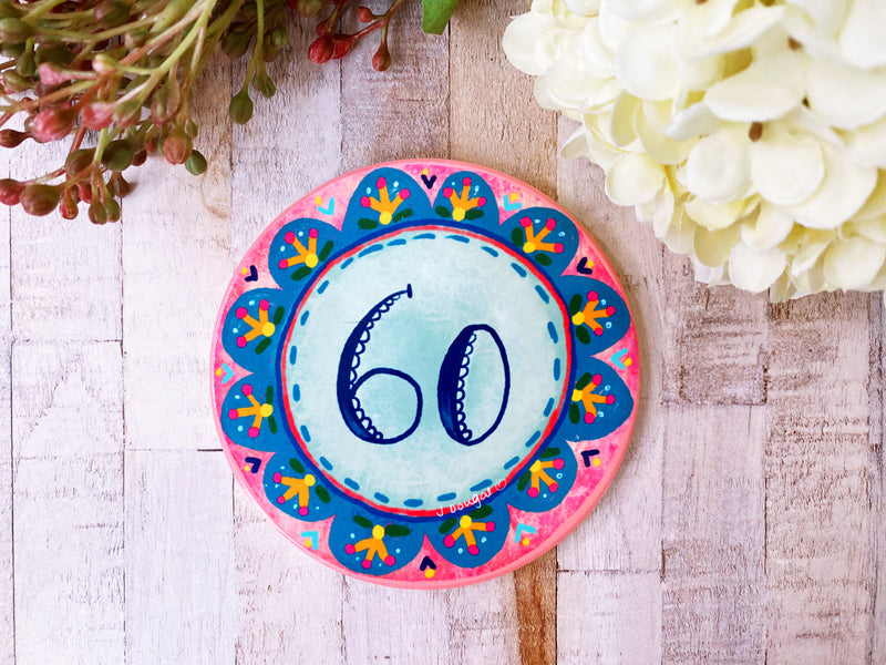 60 Round Ceramic Coaster