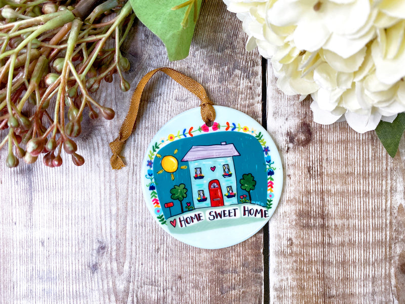 Home Sweet Home Ceramic Hanging Circle