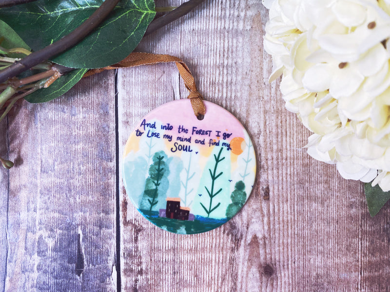 Into the Forest I Go Ceramic Circle